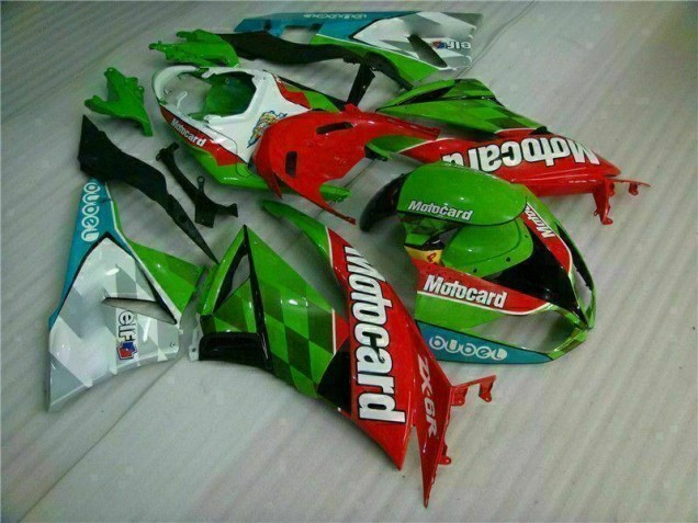 Carenagem Moto ZX6R 09-12 - Vermelho Verde Motocard Carenagem Moto ZX6R 09-12 - Vermelho Verde Motocard