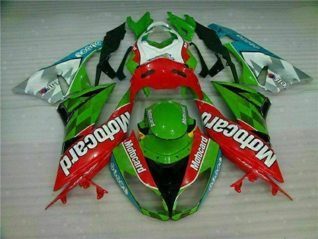Carenagem Moto ZX6R 09-12 - Vermelho Verde Motocard Carenagem Moto ZX6R 09-12 - Vermelho Verde Motocard