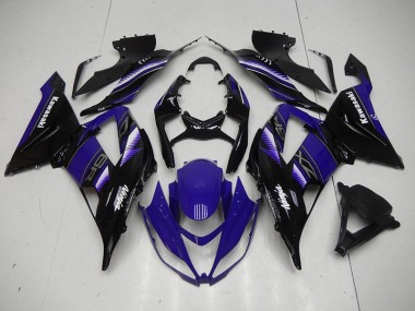 Carenagem Moto ZX6R 13-18 - Preto Azul
