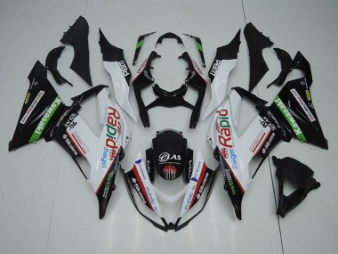 Carenagem Moto ZX6R 13-18 - Preto Branco Rapid Hager
