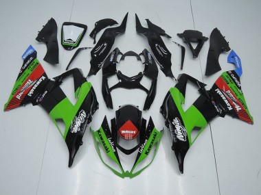 Carenagem Moto ZX6R 13-18 - Preto Verde Vermelho Motocard