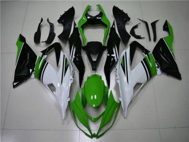 Carenagem Moto ZX6R 13-18 - Verde Branco Preto