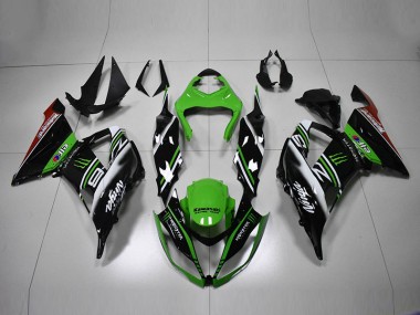 Carenagem Moto ZX6R 13-18 - Verde Preto Branco