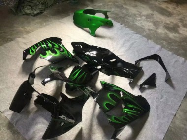 Carenagem Moto ZX9R 00-01 - Preto Brilhante Verde Chama