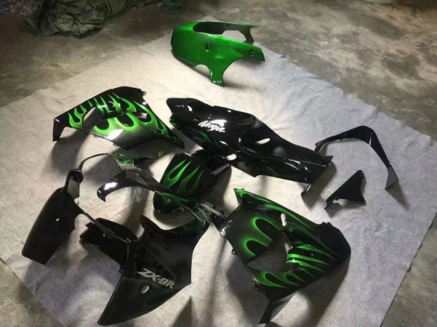 Carenagem Moto ZX9R 00-01 - Preto Brilhante Verde Chama Carenagem Moto ZX9R 00-01 - Preto Brilhante Verde Chama