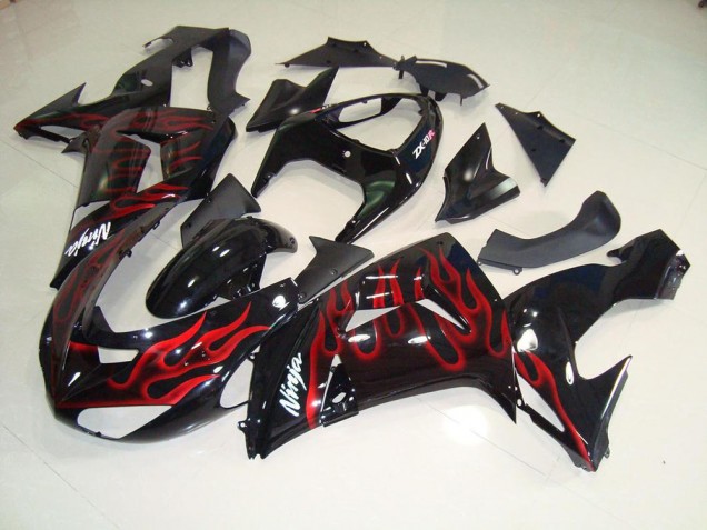 Carenagem & Plástico Moto ZX10R 06-07 - Preto Vermelho Chama Carenagem & Plástico Moto ZX10R 06-07 - Preto Vermelho Chama