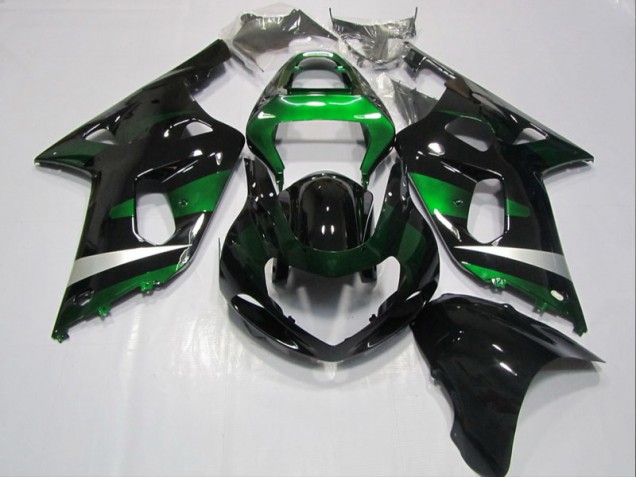 Injeção Kit Carenagem Moto GSXR 600 K1 K2 K3 01-03 - Preto Verde Injeção Kit Carenagem Moto GSXR 600 K1 K2 K3 01-03 - Preto Verde