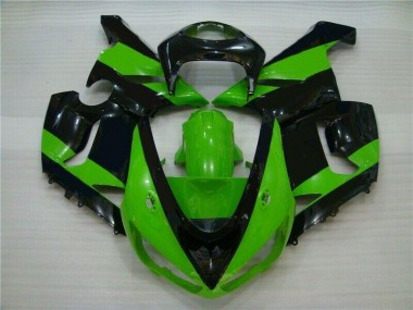 Injeção Kit Carenagem Moto ZX6R 05-06 - Verde Preto