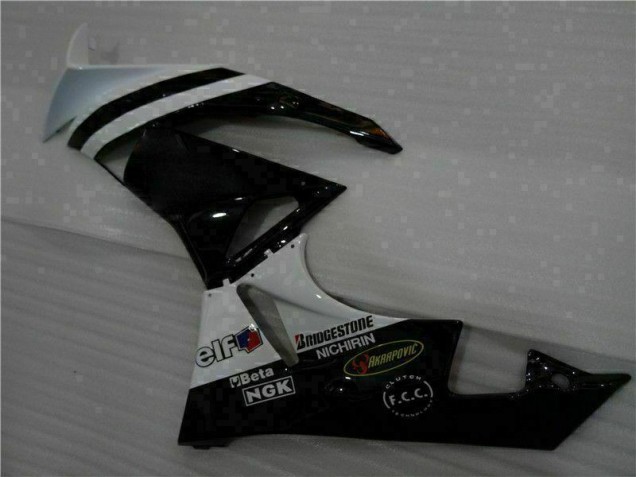 Injeção Kit Carenagem Moto ZX6R 09-12 - Preto Branco 3M Touch4 Injeção Kit Carenagem Moto ZX6R 09-12 - Preto Branco 3M Touch4