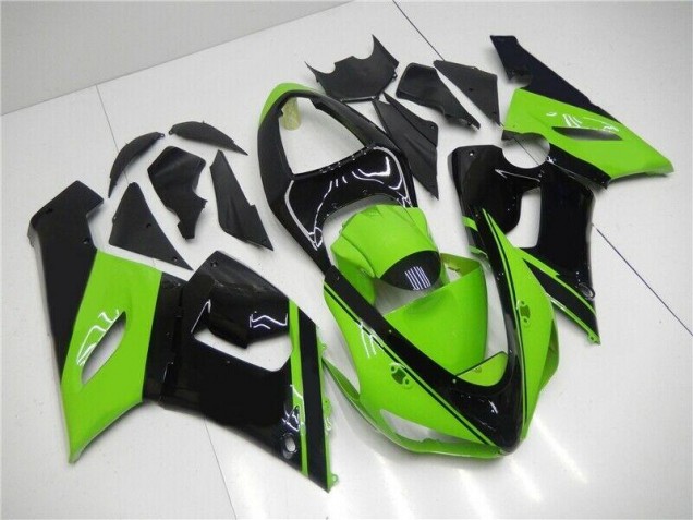 Injeção Kit Carenagem ZX6R 05-06 - Verde Preto