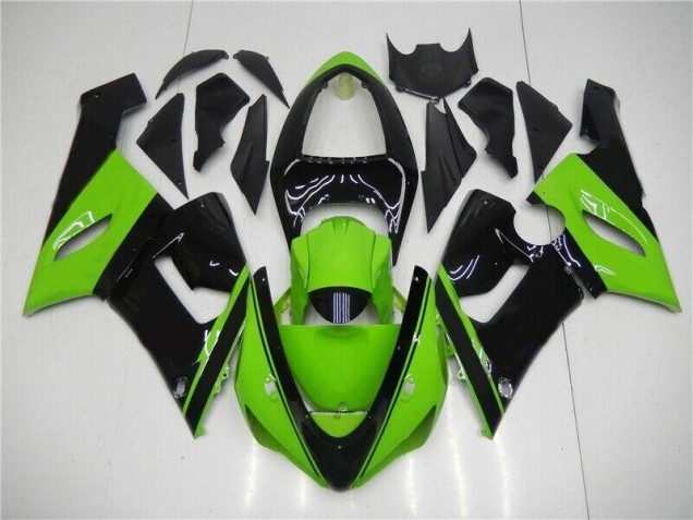 Injeção Kit Carenagem ZX6R 05-06 - Verde Preto