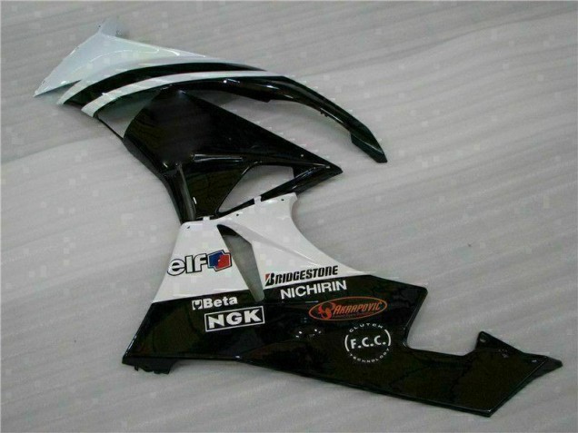 Injeção Kits Carenagem Moto ZX6R 09-12 - Preto Branco 3M Touch4 Injeção Kits Carenagem Moto ZX6R 09-12 - Preto Branco 3M Touch4