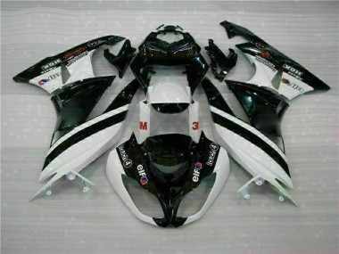 Injeção Kits Carenagem Moto ZX6R 09-12 - Preto Branco 3M Touch4