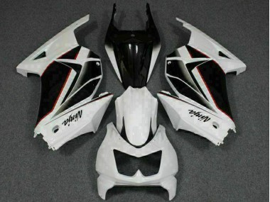 Kit Carenagem Moto EX250 08-12 - Branco Preto Ninja