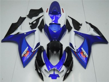 Kit Carenagem Moto GSXR 600 / 750 K6 06-07 - Branco Azul