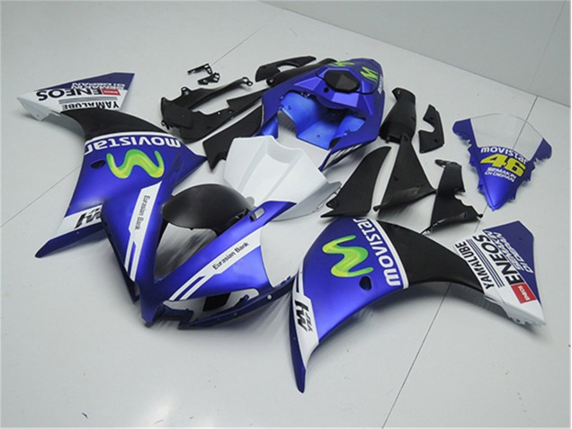 Kit Carenagem Moto R1 12-14 - Azul Branco Preto Kit Carenagem Moto R1 12-14 - Azul Branco Preto
