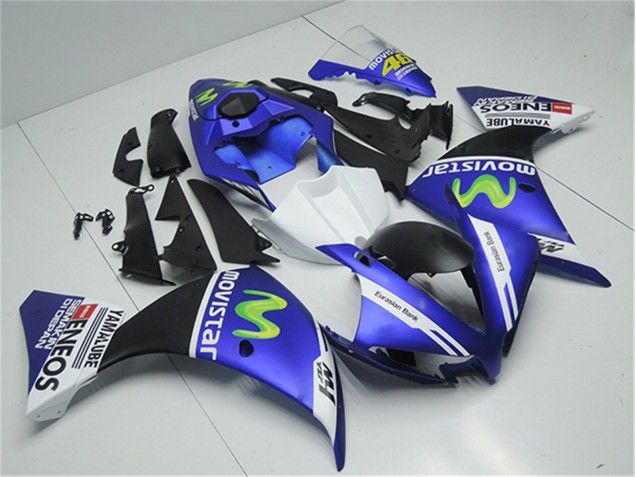 Kit Carenagem Moto R1 12-14 - Azul Branco Preto Kit Carenagem Moto R1 12-14 - Azul Branco Preto
