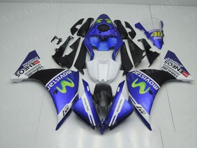Kit Carenagem Moto R1 12-14 - Azul Branco Preto Kit Carenagem Moto R1 12-14 - Azul Branco Preto