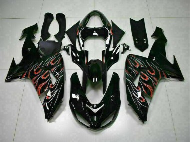 Kit Carenagem Moto ZX10R 06-07 - Preto Vermelho Chama