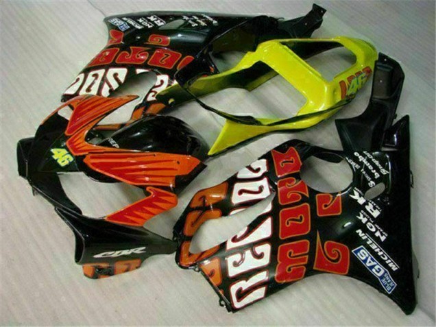Kit Completo Carenagem Moto CBR 600 F4i 01-03 - Laranja Preto Kit Completo Carenagem Moto CBR 600 F4i 01-03 - Laranja Preto