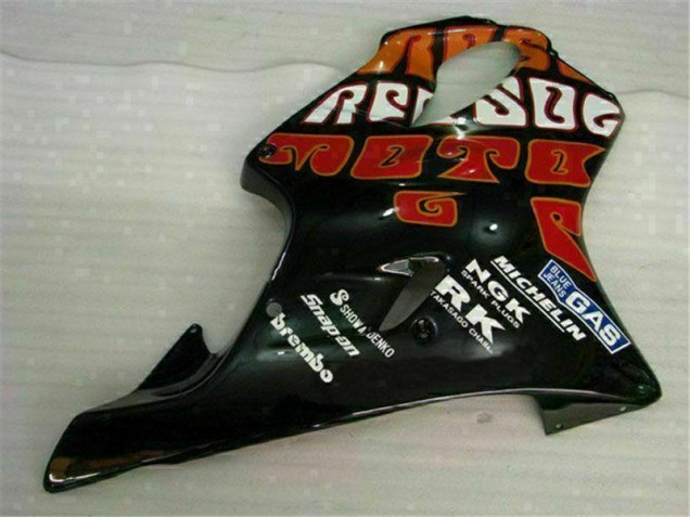 Kit Completo Carenagem Moto CBR 600 F4i 01-03 - Laranja Preto Kit Completo Carenagem Moto CBR 600 F4i 01-03 - Laranja Preto