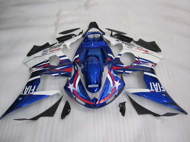 Kit Completo Carenagem Moto R6 03-05 - Azul Branco Motul Fiat