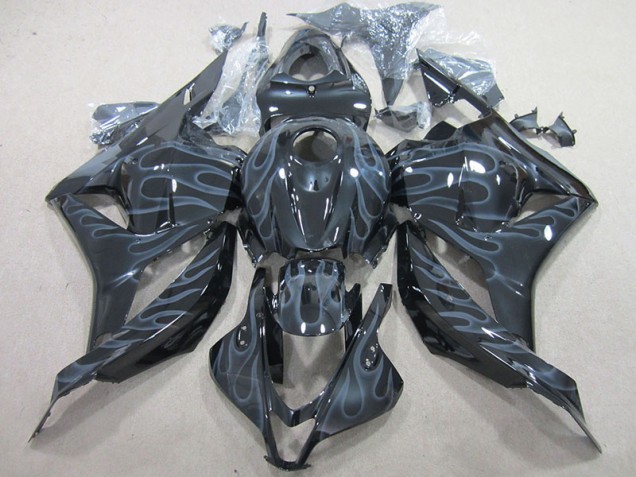 Kits Carenagem Moto CBR 600RR 09-12 - Preto Prata Chama Kits Carenagem Moto CBR 600RR 09-12 - Preto Prata Chama