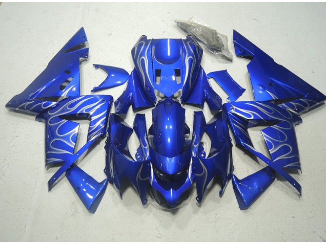 Kits Carenagem Moto ZX10R 03-05 - Azul Branco Chama Kits Carenagem Moto ZX10R 03-05 - Azul Branco Chama