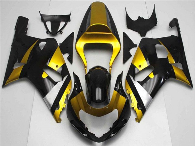 Carenagens Moto Suzuki GSXR 600/750 2001-2003 - Ouro Prata Preto Brilhante
