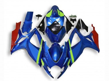 Carenagens Moto Suzuki GSXR 600/750 2006-2007 - Azul Verde Vermelho