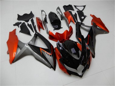 Carenagens Moto Suzuki GSXR 600/750 2008-2010 - Laranja Cinzento Preto Brilhante