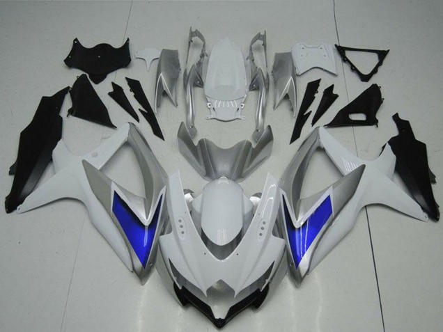 Carenagens Moto Suzuki GSXR 600/750 2008-2010 - Prata Branco Azul Preto