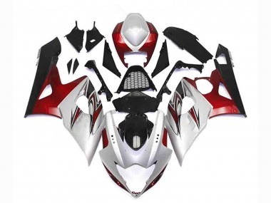 Kits Carenagem Moto Suzuki GSXR 1000 2005-2006 - Prata Vermelho Preto