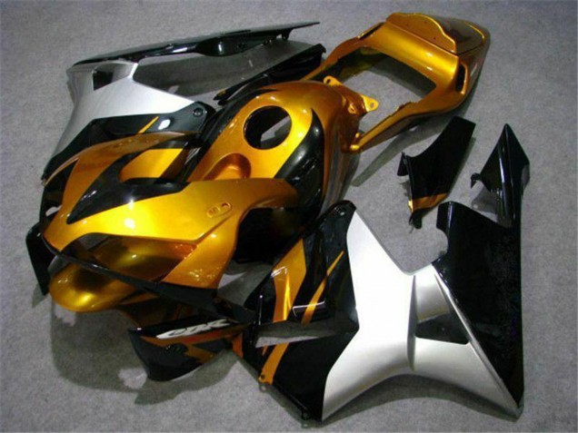 Carenagem Moto Honda CBR600RR 2003-2004 - Prata Ouro Preto Brilhante