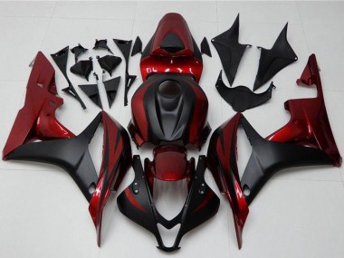 Kits Carenagem Moto Honda CBR600RR 2007-2008 - Vermelho Preto Fosco