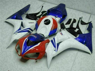 Kits Carenagem Moto Honda CBR1000RR 2006-2007 - Branco Vermelho Azul HRC