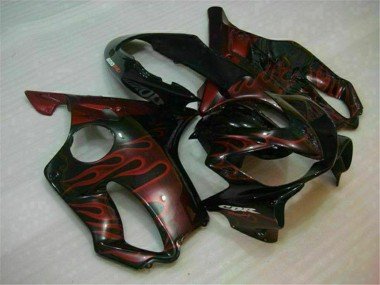 Carenagens Moto Honda CBR600 F4i 2004-2007 - Preto Brilhante Vermelho Chama
