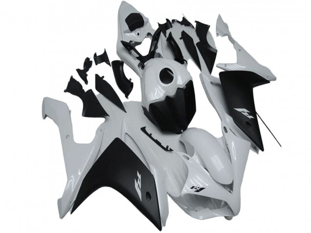 Carenagem Moto Yamaha YZF R1 2007-2008 - Branco Preto Fosco