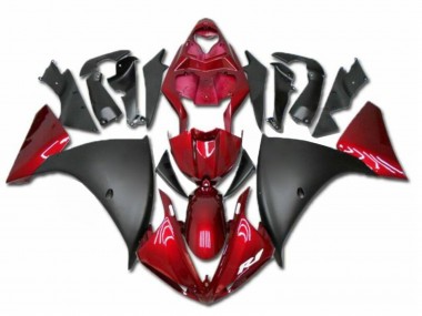 Carenagens Moto Yamaha YZF R1 2009-2011 - Vermelho Preto Fosco