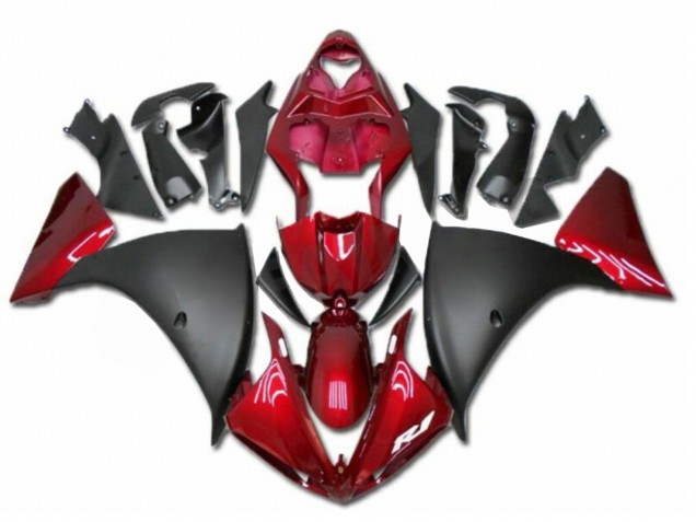 Carenagens Moto Yamaha YZF R1 2009-2011 - Vermelho Preto Fosco