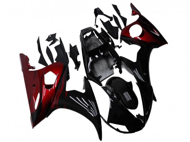 Kits Carenagem Moto Yamaha YZF R6 2003-2004 - Preto Brilhante Vermelho