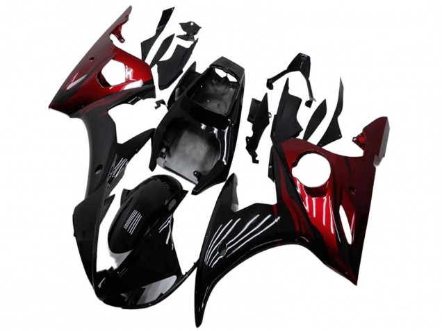 Kits Carenagem Moto Yamaha YZF R6 2003-2004 - Preto Brilhante Vermelho