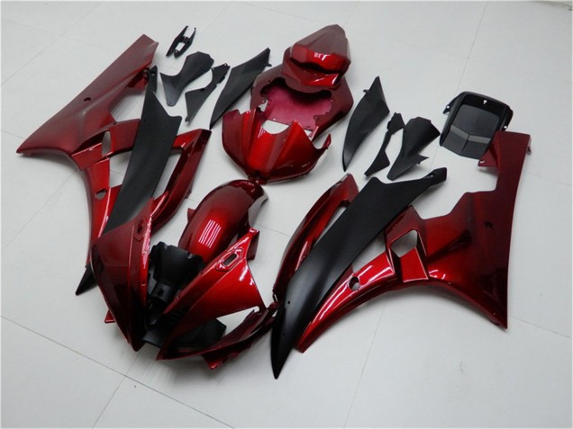 Kits Carenagem Moto Yamaha YZF R6 2006-2007 - Vermelho Preto Fosco
