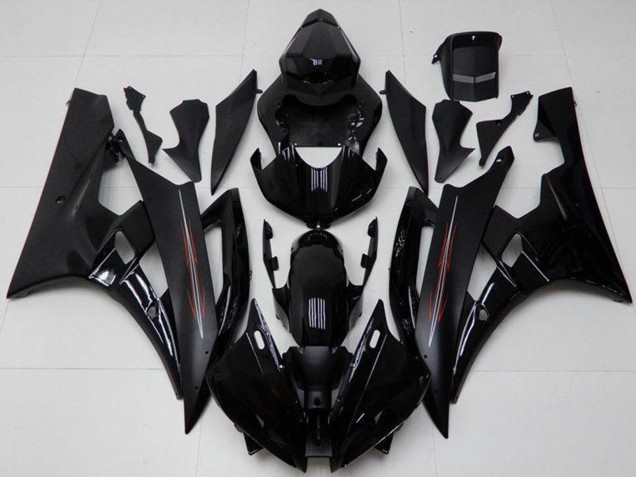 Kits Carenagem Moto Yamaha YZF R6 2006-2007 - Preto Brilhante Preto Fosco