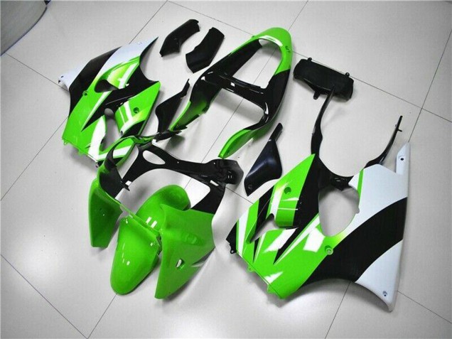 Kits Carenagem Moto Kawasaki ZX6R 2000-2002 - Verde Branco Preto