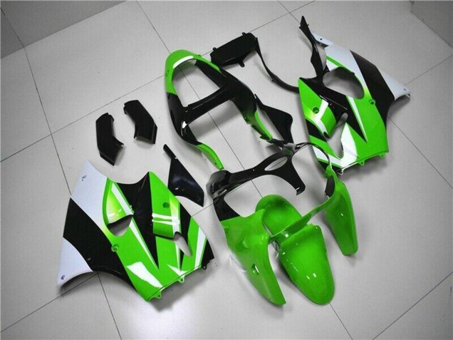 Kits Carenagem Moto Kawasaki ZX6R 2000-2002 - Verde Branco Preto