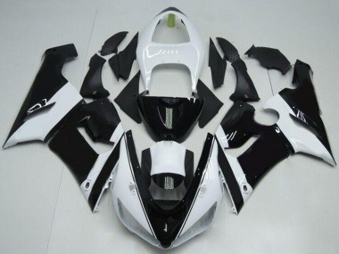 Carenagens Moto Kawasaki ZX6R 2005-2006 - Branco Preto Brilhante