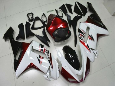 Carenagens Moto Kawasaki ZX6R 2007-2008 - Branco Preto Vermelho