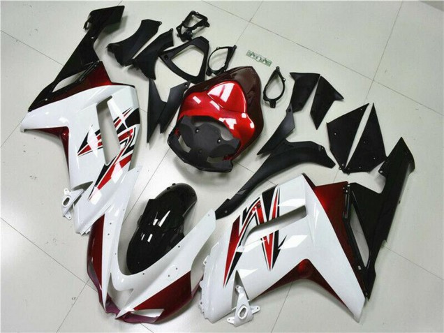 Carenagens Moto Kawasaki ZX6R 2007-2008 - Branco Preto Vermelho