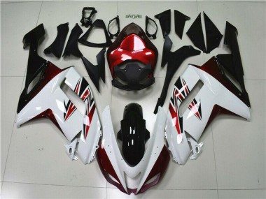 Carenagens Moto Kawasaki ZX6R 2007-2008 - Branco Preto Vermelho